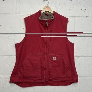 Y2K Carhartt Sherpa-Lined Vest “Crabapple Pink” WV001 624